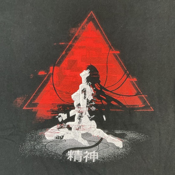 Vintage Ghost In the Shell Anime T-shirt Y2K Graphic Tee Short Sleeve Men Sz L - Picture 4 of 6
